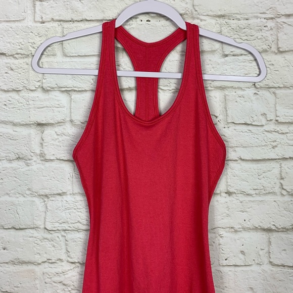 Nike Ribbed Racerback Hot Pink Stretch Tank Top S - Picture 3 of 7